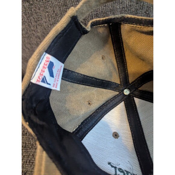 VNTG Longaberger Baskets Baseball Cap Hat Khaki Teal Logo Adjustable Strapback - Picture 4 of 6